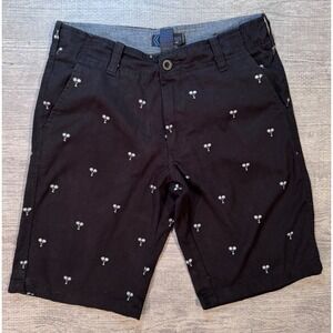 The Street Rules Men's Shorts Size 30 Black Palm Tree Print Chino Casual Travel